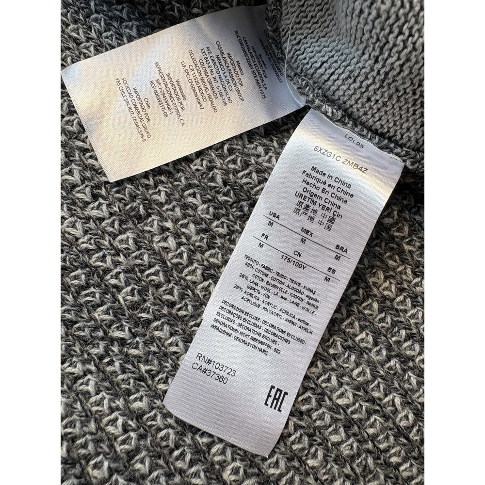 Armani Exchange Gray Button Cardigan Sweater Wool Cotton Pockets Cozy Mens M - Picture 6 of 9